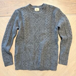 Ashley By 26 International Heather Gray Cable Knit Sweater